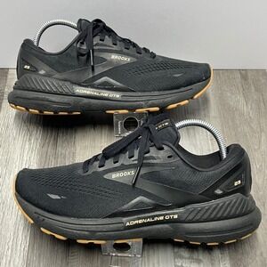 Brooks Adrenaline GTS 23 Mens Running Shoes Black Gold Gum 1103911D056 Size 8.5